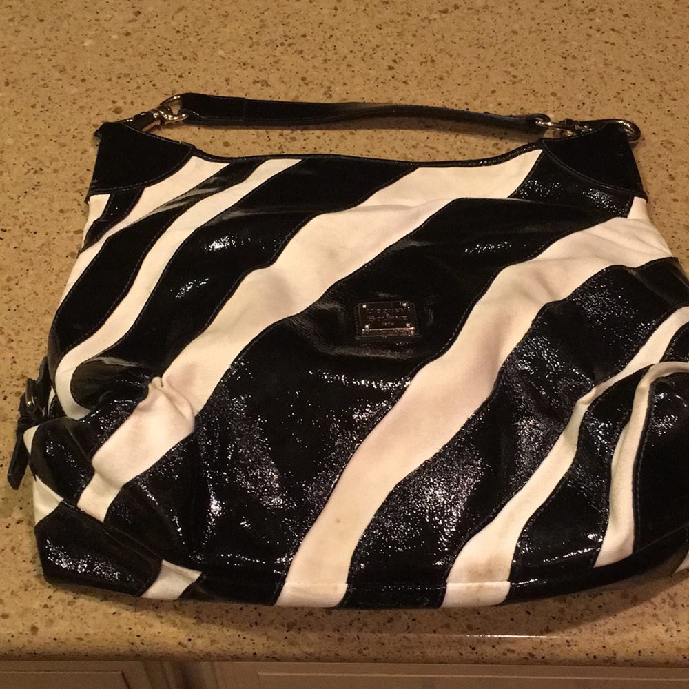 Black and white satchel